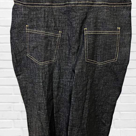 Unique Vintage Western Denim Overalls Baggy Wide Leg Pants Stretchy Button Up - Picture 9 of 13